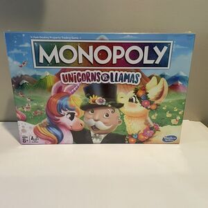 UNICORNS VS LLAMAS Monopoly‎ BOARD Game NEW Factory Sealed